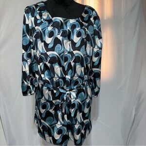 Y2K Notations Psychedelic Rock Black, White Top Size XL Bohemian